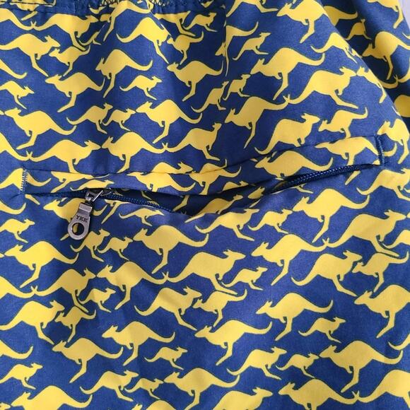 TOM & TEDDY Gold and Blue Jumping Kangaroo UPF50+ Swim Shorts Men's Size Small - Picture 7 of 12